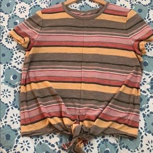 Madewell Texture & Thread Tie Waist Top T-shirt M